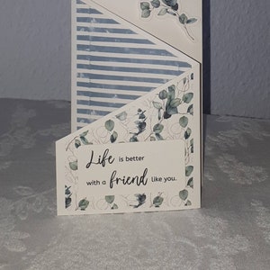 Kaskadenkarte Herbst Danke Grußkarte Zitronen Bee happy Friends Hochzeit Freunde Familie Frühling Rosen  Herbst Geburtstag Geburt Eukalyptus