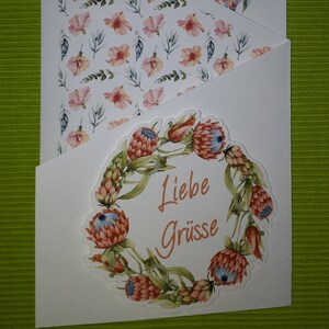 Wunderschöne Kaskadenkarten mit Hibiskusblüten und individuellem Text * Viele Anlässe * Glückwunsch * Geburtstag * Zugabe zum Geschenk