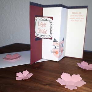 PopUp-Karte Pusteblume Einladung Geburtstag Glückwunsch Wild Flowers Liebe Grüße Grußkarte Kreativ Handmade Handgemacht Beerentöne