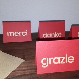 Mini-Karte * Klappkärtchen * 70 x 100 mm * passende Umschläge * Sortiment aus 4 Kärtchen + Kuvert * Visitenkartenformat *