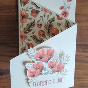 Die Besondere Hochzeitskarte Kaskadenkarte Kartengrüße Glückwünsche Personaliersierbar Hochzeitswünsche Grußkarte Hochzeit Klatschmohn