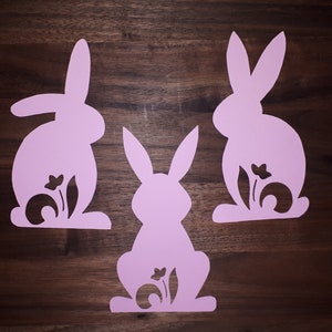 Drei Hasen * Osterhasen * Fensterdeko * Frühlingsdeko * Osterdeko * Fensterbild * Blütenhasen * Ostern * Fensterschmuck * Hasen