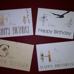 Individuelle Geburtstagskarte * Karte mit Namen * Happy Birthday * Alphabet
