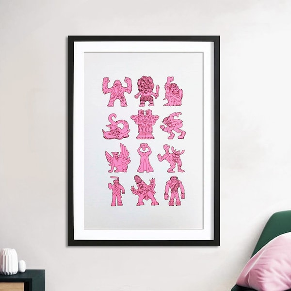 Monster in My Pocket MIMP Neon Pink Art Print