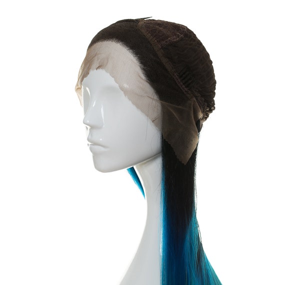 BELHER Otilia Ombre Blue Teal Front Lace 80 Cm Heat Safe Synthetic Fibre Wig Etsy UK