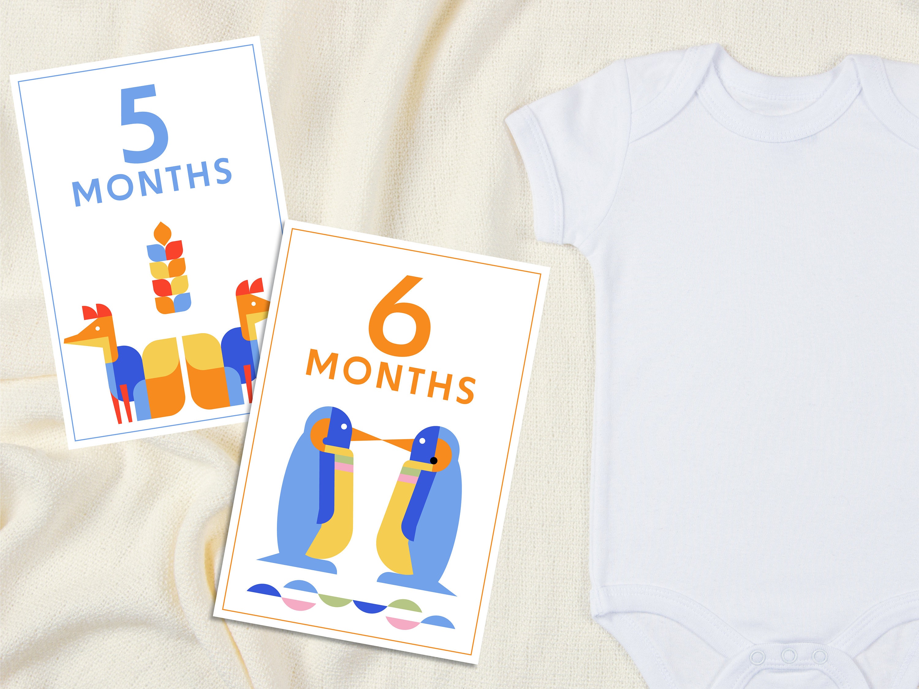 Baby Monthly Milestone Cards, Printable Baby Monthly Cards, Baby Shower ...