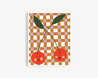 Cherry Art Print, Digital Print, Wall Art, Printable Wall Art, Nursery art, Classroom Poster, Kid's Room Art