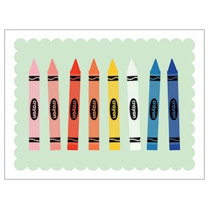 Colorful Crayon Art Print, Rainbow Print, Digital Print, Wall Art, Printable Wall Art, Nursery art, Classroom Poster, Kid&#39;s Room Art