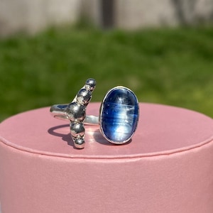 Kyanite sterling silver adjustable ring
