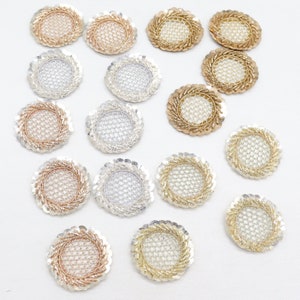 Zardosi Sequin Embroidered Fancy Dresses Decoration Sew On Applique, Sewing Handmade Patches, Embellished Crafting Supplies for DIY Projects