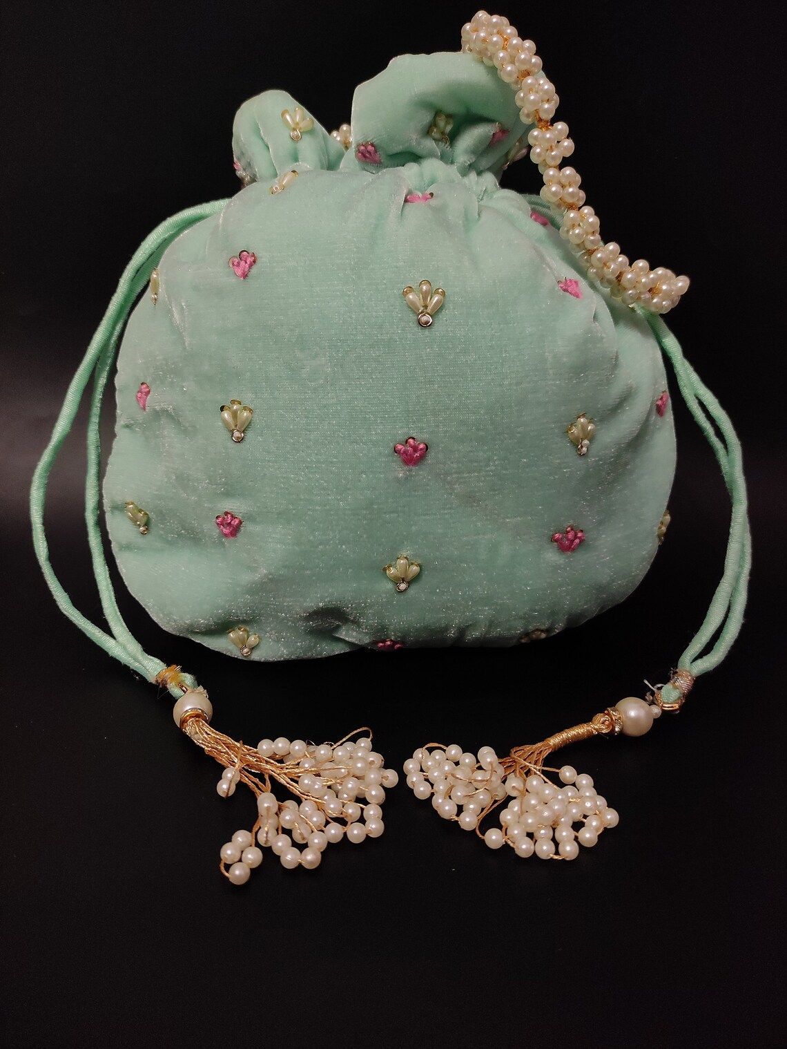 Exclusive Aqua Velvet Fabric With Multi Color Thread Etsy