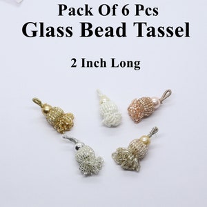 Bling Bead Tassels: Twisted Rope Pendants, DIY Jewelry - 6 Pcs