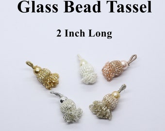 Bling Bead Tassels: Twisted Rope Pendants, DIY Jewelry - 6 Pcs