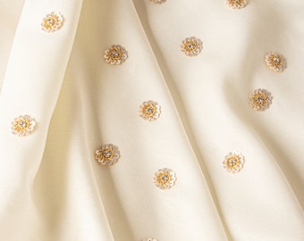 Pailletten Strass Zardozi Applikationen: Gestickte Sari Bluse Aufnäher (1,8 cm)