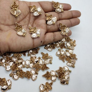 Art Deco Zardosi Applique Patch: Beaded Metal DIY Craft Supply