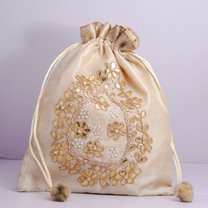 wedding bridal bridesmaids 20s great art deco evening bag | artisan bag hand embroider | indian embroidery potli bag | gota patti potli