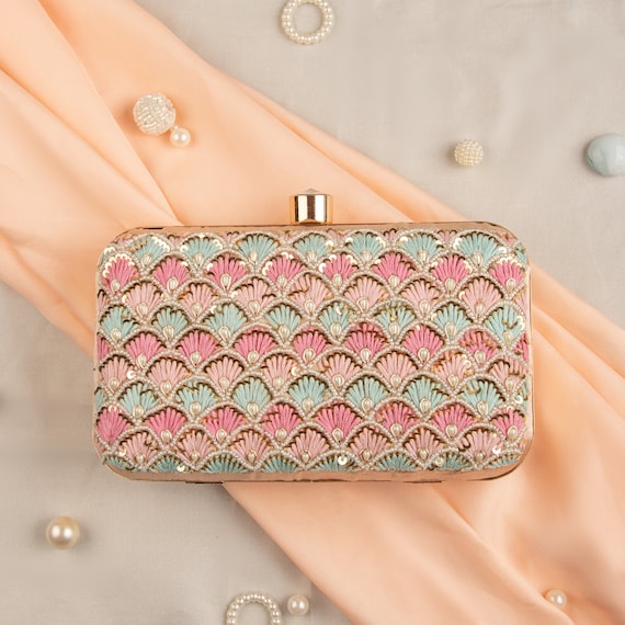 Stunning Multi Thread Embroidery Clutch Purse Handcrafted Wedding Party Purse Women s Classic Evening Satin Crossbody Clutch Purse Etsy Ireland