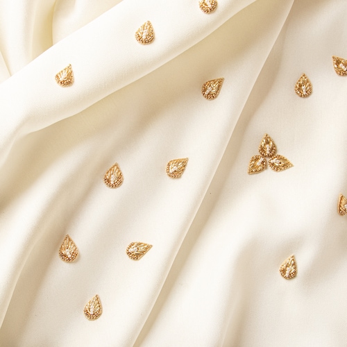 Gold Zardozi Stickapplikation: Indische Perlenarbeit