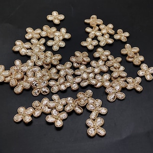 Metalliska blomapplikationer: Indiska brudklänningsutsmyckningar (2,5 cm)