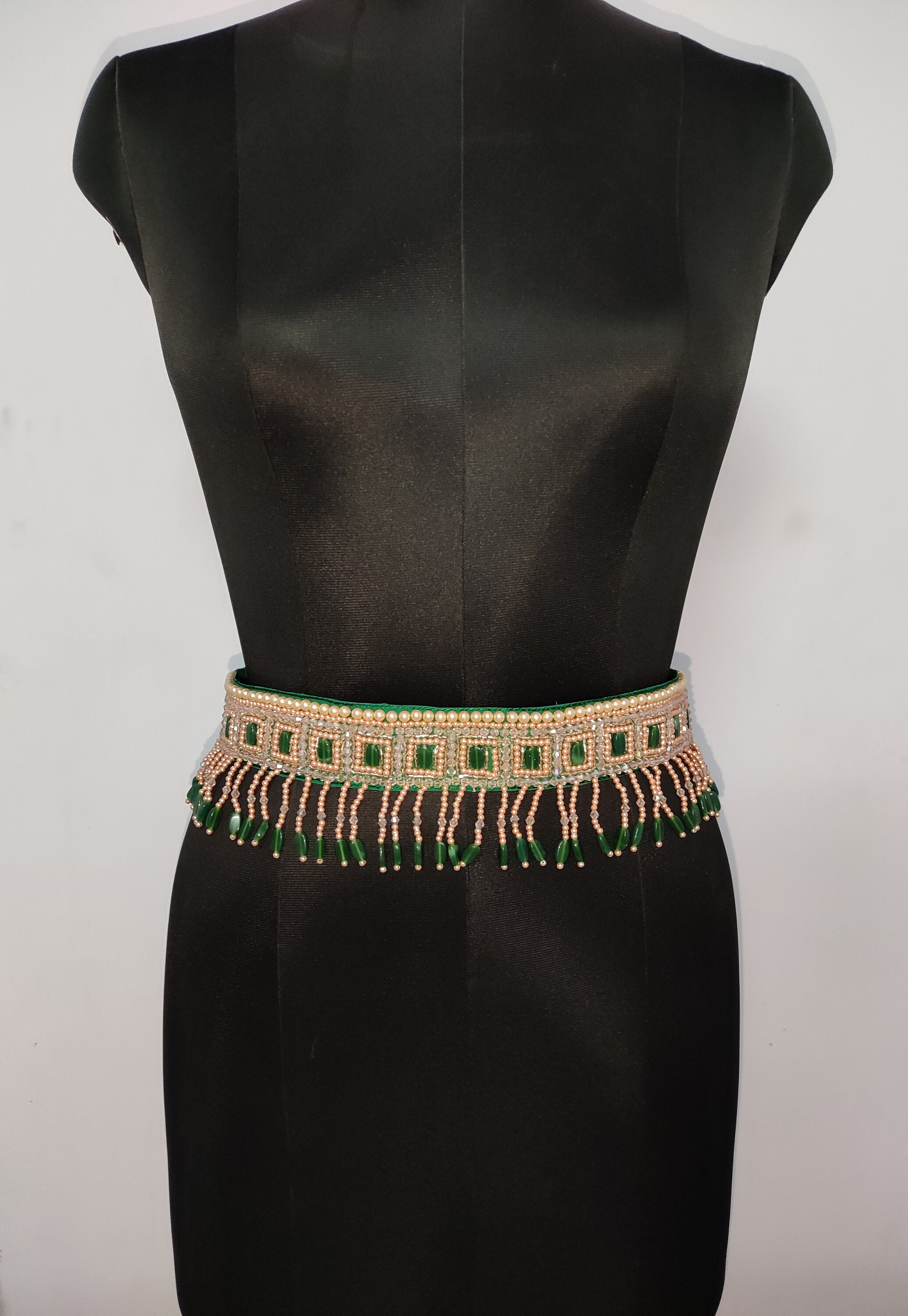 Beautiful Motif Bead Embroider Pearl Fringed Waist Belt for Etsy
