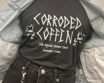 Stranger Things Eddie Munson Corroded Coffin Tour T-Shirt
