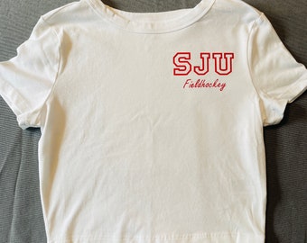 Custom College Sport Cropped White Tanktop