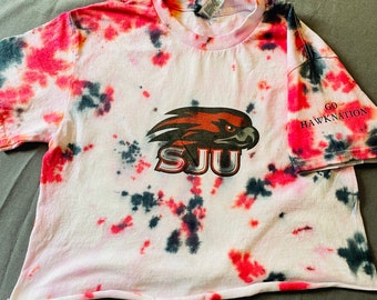 Custom College Tie-Dye Cropped Shirt