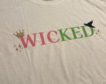 Wicked Inspired T-Shirt with Glinda Crown and Elphaba Hat
