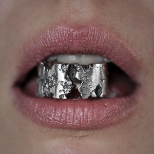 Handcrafted Sterling Silver Ring – Unique Sand Cast Design – Alternative Jewelry – Massive Silver Ring