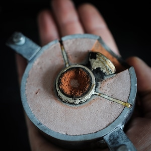 Ring cast in bronze. Heavy, cracked, chunky bronze ring. Handmade, sand casting technique. Individually cast each ring is unique. image 7