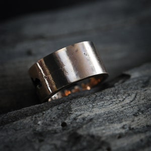 Ring cast in bronze. Heavy, cracked, chunky bronze ring. Handmade, sand casting technique. Individually cast each ring is unique. image 4