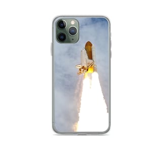 Creative Design NASA Rocket in Space iPhone Case Cover for Mini, X,se, Xr, XS, 11, 12 Pro, 13 Pro Max, 14, 15, 16 Plus from Clear Soft TPU