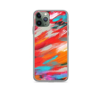 Creative Design Abstract Painting iPhone Case Cover for Mini, X,se, XR, XS, 11, 12 Pro, 13 Pro Max, 14, 15, 16 Plus from Clear Gel Soft TPU
