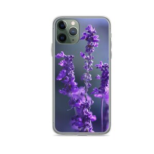 Creative Design Lavender Flowers iPhone Case Cover for Mini, X,se, XR, XS, 11, 12 Pro, 13 Pro Max, 14, 15, 16 Plus from Clear Gel Soft TPU