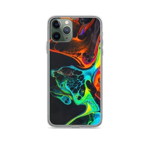 Funda para iPhone con diseño creativo de pintura abstracta para Mini, X,se, XR, XS, 11, 12 Pro, 13 Pro Max, 14, 15, 16 Plus de TPU suave y gel transparente