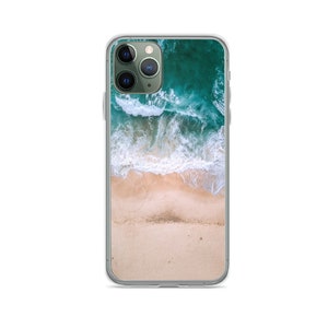 Design créatif Summer Sea Waves Coque pour iPhone Mini, X, se, XR, XS, 11, 12 Pro, 13 Pro Max, 14, 15, 16 Plus à partir de TPU transparent gel souple