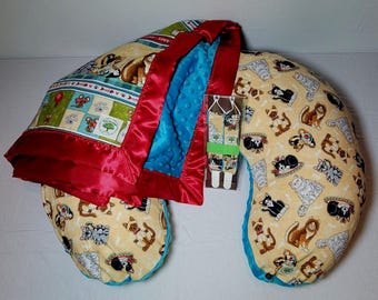 Puuurfectly Content Baby Sleep Setting / Boppy Pillow Cover, Baby Receiving Blanket, Pacifier Clips