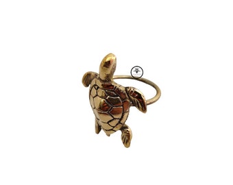6 x Gold Turtle Napkin Ring - Brass Napkin Ring - Stylish Brass Turtle Napkin Ring