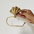 Brass Scallop Toilet Holder - Shell Brass Toilet Roll Holder - Shell Bathroom Decor - Scallop Aesthetic Roll Holder product logo