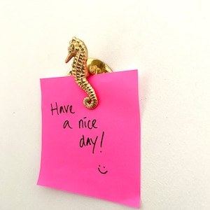 2 Items Seahorse Wall & Paper Clip - Brass Seahorse Clam Paper - Seahorse Brass Paper Clip - Brass Paper Clam