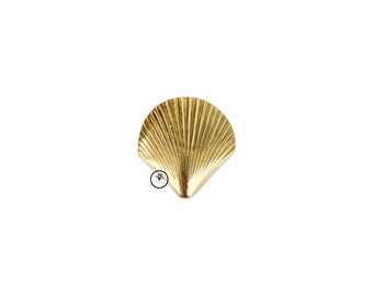Artsy Scallop Brass Knob - Gold Brass Knob - Gold Scallop Knob - Gold Knob - Shell Brass Knob - Shell Door Handle