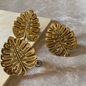 Monstera Brass Knob - Monstera Door Handle - Monstera Drawer - Monstera Pulls