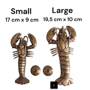 Tropical Lobster Brass Door Knocker - Oceanic Lobster Door Knocker - Brass Door Knocker Lobster - Shrimp Brass Door Knocker