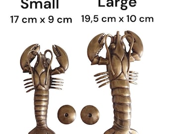 Tropical Lobster Brass Door Knocker - Oceanic Lobster Door Knocker - Brass Door Knocker Lobster - Shrimp Brass Door Knocker