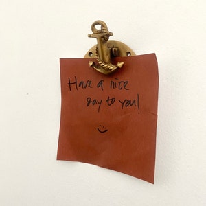 2 Items Anchor Wall & Paper Clip - Brass Anchor Clam Paper - Anchor Brass Paper Clip - Brass Paper Clam