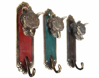 Aesthetic Jaguar Hook - Brass Jaguar Hook Aesthetic - Tiger Wall Decor - Panther Wall Fixture - Panther Hook - Panthera Brass Hook