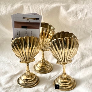 5,3" Bellissimo porta carte a conchiglia in ottone - Porta carte estetico - Porta carte a conchiglia in ottone - Porta carte a conchiglia in ottone