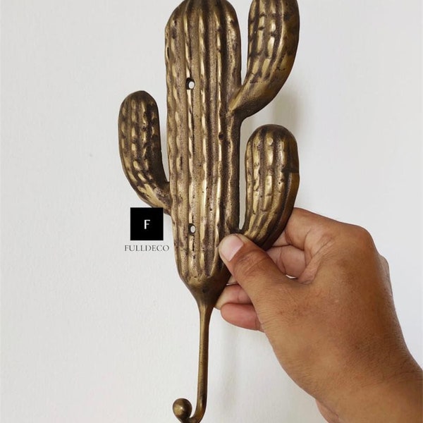 Brass Huge Cactus Hook - Big Cactus Hook - Brass Cactus