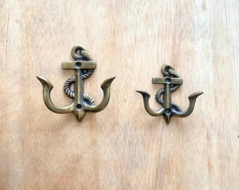 6 Pieces of Brass Anchor Hook - Fancy Anchor Hook - Bronze Anchor Hook