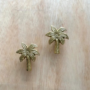 6 Pieces Of Palm Tree Knob - Brass Coconut Tree Cabinet Drawer